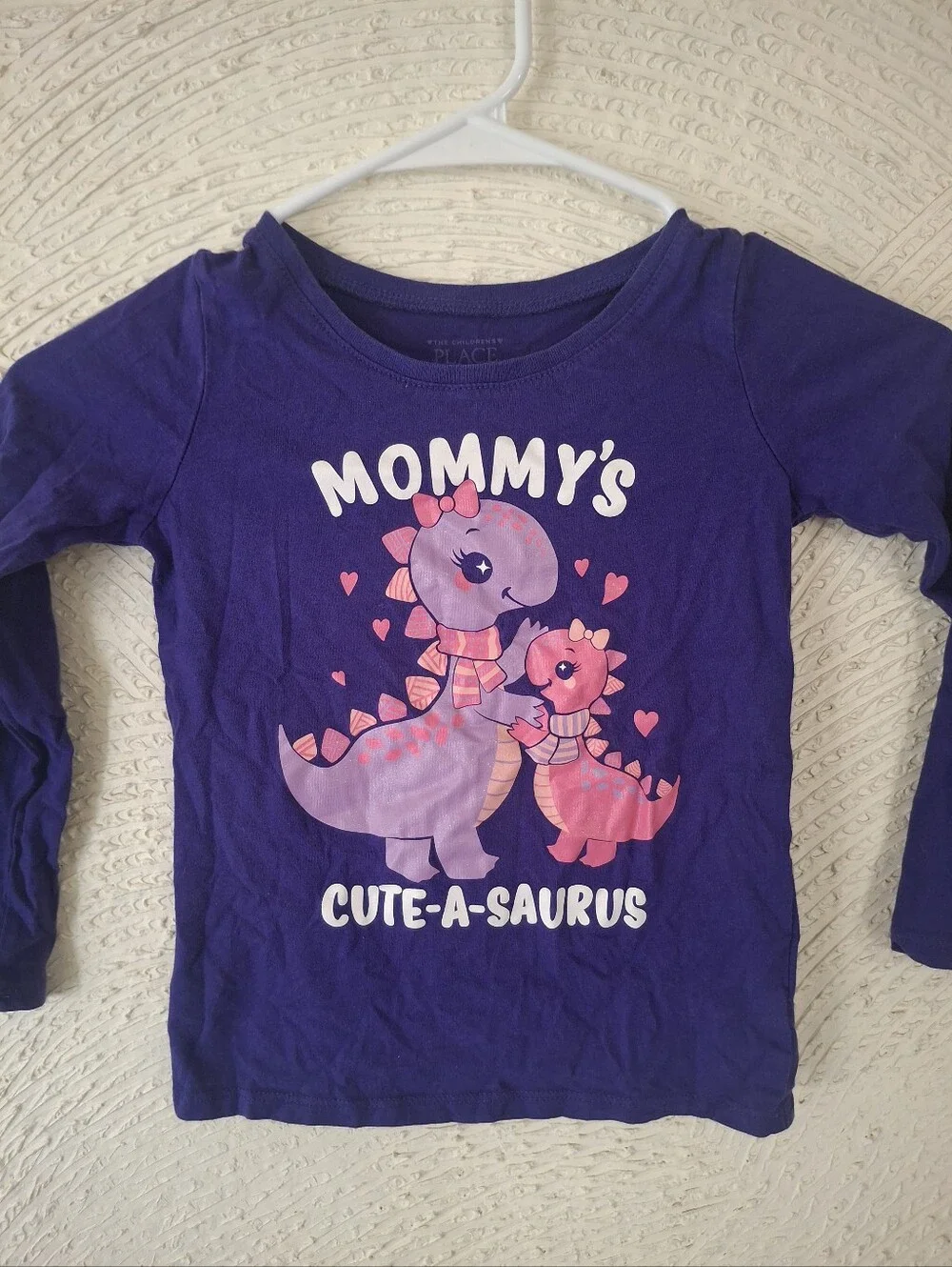 The Children's Place Purple Long Sleeve 'Mommy's Cute-A-Saurus' Dino Tee